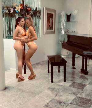 These two girls inside the house getting naughty mansion style